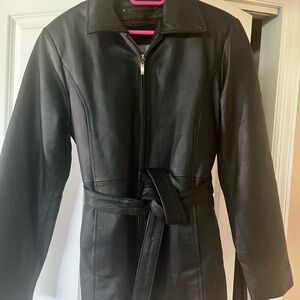 Belted Genuine Leather Jacket